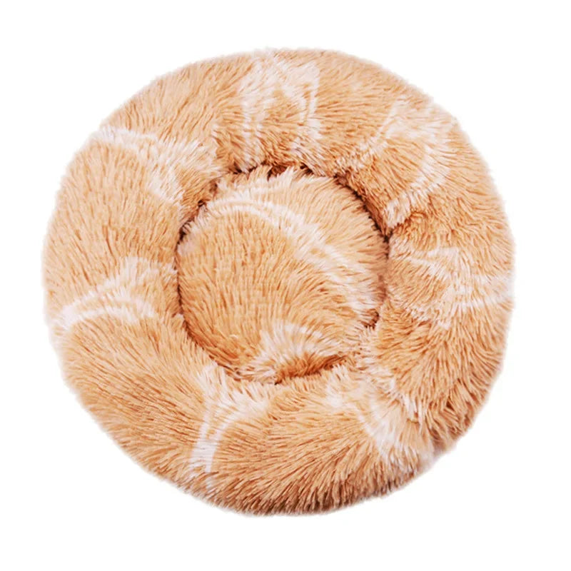 Round Plush Pet Bed – Soft & Warm for Dogs and Cats