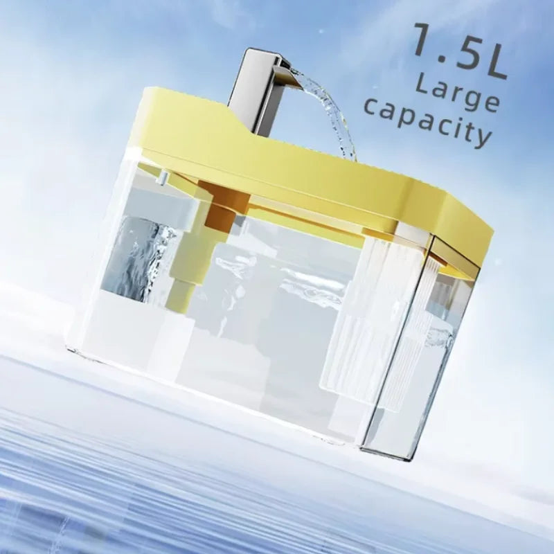 USB Cat Water Fountain – Transparent Auto Filter with Anti-Dry Protection