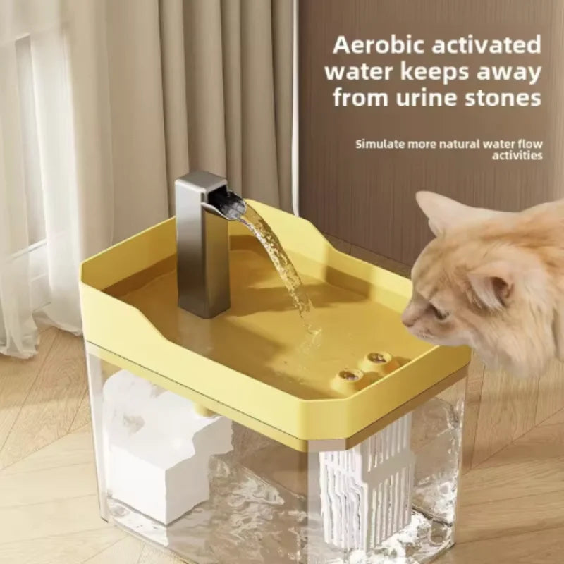 USB Cat Water Fountain – Transparent Auto Filter with Anti-Dry Protection