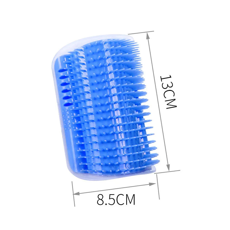 Cat Corner Massage Brush – Self-Grooming Scratcher with Hair Removal Comb