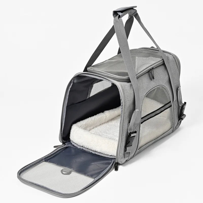 Portable Pet Carrier Backpack – Breathable Foldable Shoulder Bag for Cats & Dogs