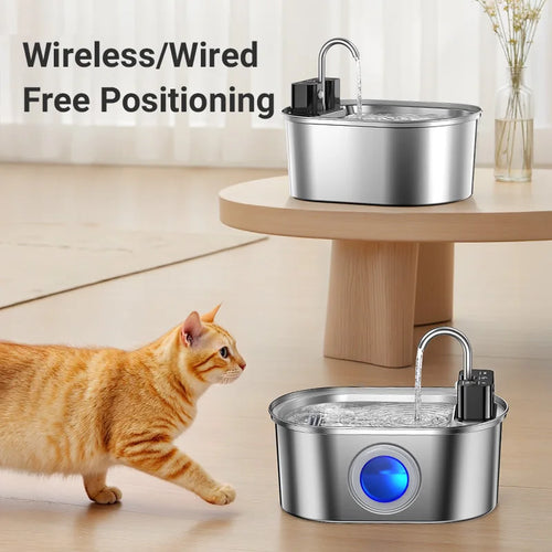 AquaSteel Wireless Smart Pet Fountain