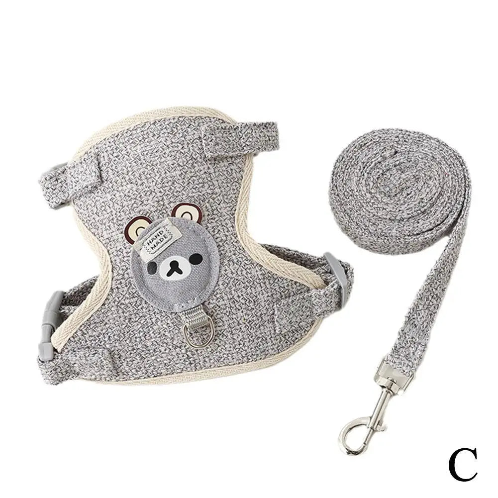 Undershirt Style Pet Harness & Leash – Adjustable Vest for Cats & Small Dogs