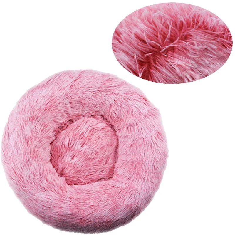 Round Plush Pet Bed – Soft & Warm for Dogs and Cats