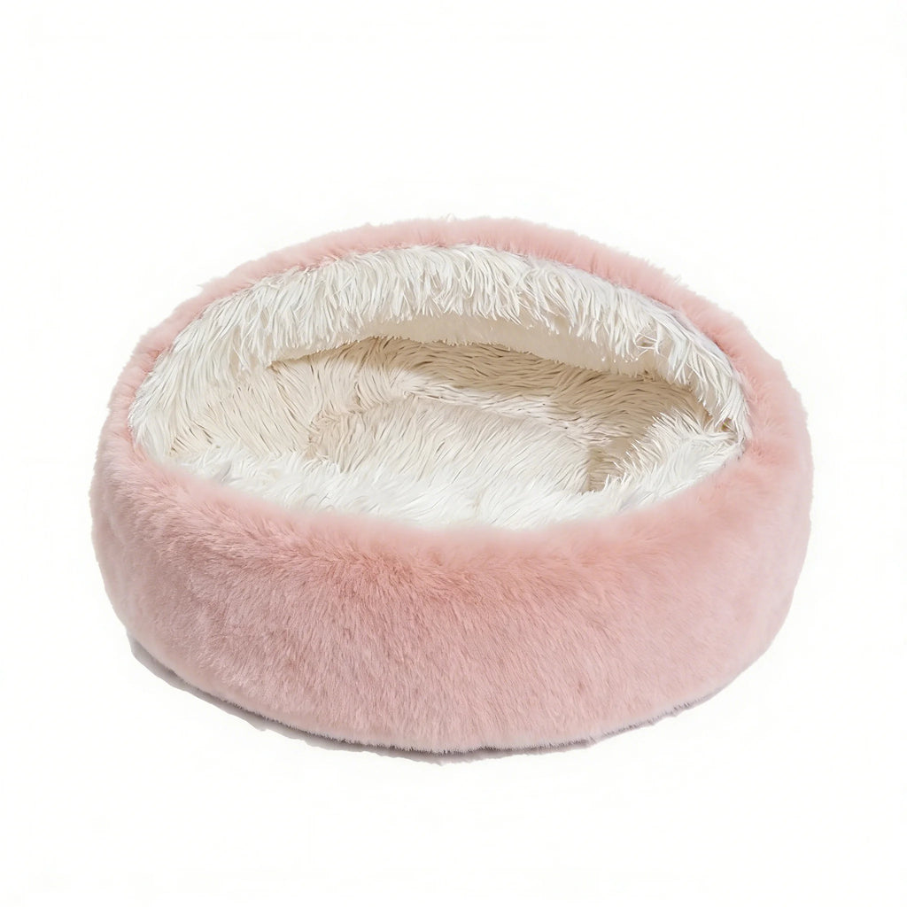Winter Warm Shell-Shape Cat Bed – Plush Semi-Enclosed Pet Nest