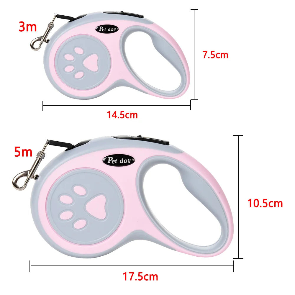 Nylon Retractable Pet Leash – 3M & 5M for Dogs & Cats