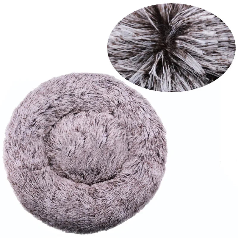 Round Plush Pet Bed – Soft & Warm for Dogs and Cats