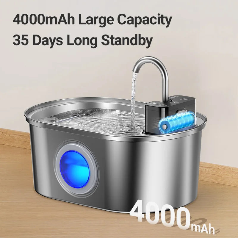 AquaSteel Wireless Smart Pet Fountain