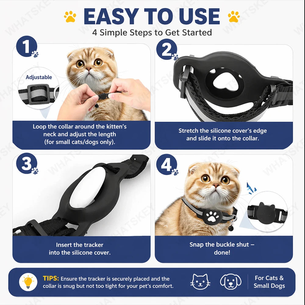 Adjustable Pet GPS Tracker Collar – Compatible with Google Find My