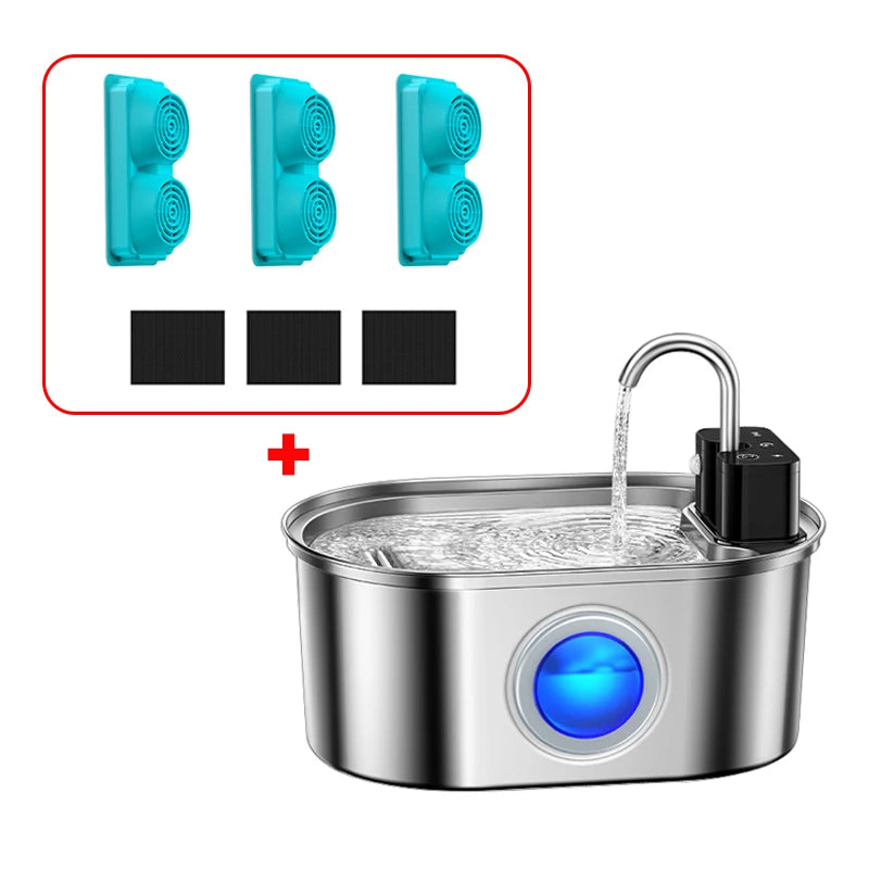 AquaSteel Wireless Smart Pet Fountain
