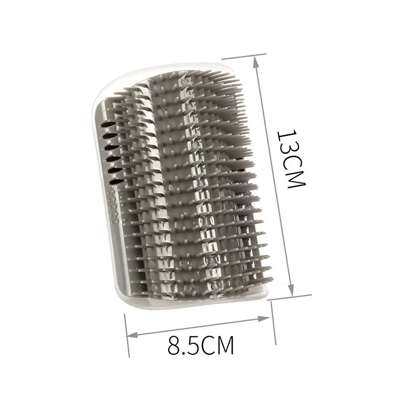 Cat Corner Massage Brush – Self-Grooming Scratcher with Hair Removal Comb