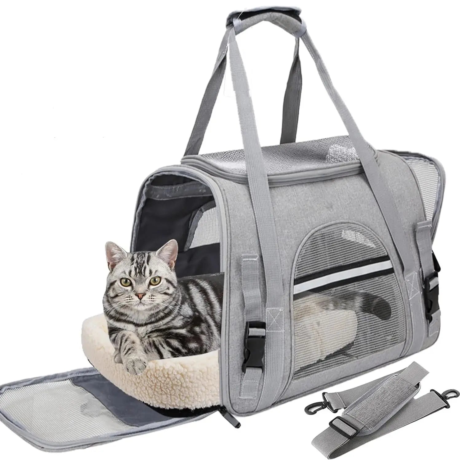 Airline-Approved Pet Carrier Bag – Soft Sided with Mat for Cats & Dogs up to 20lbs