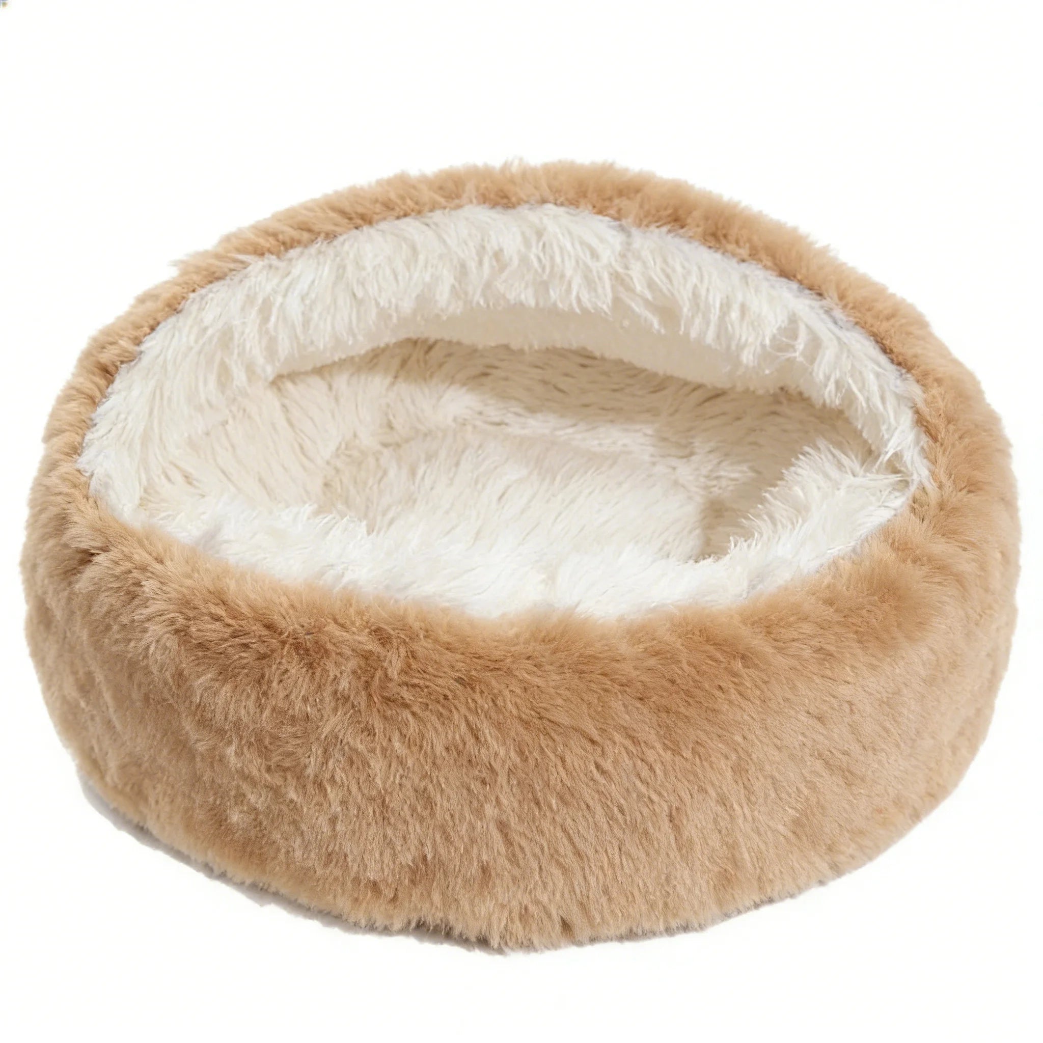 Winter Warm Shell-Shape Cat Bed – Plush Semi-Enclosed Pet Nest