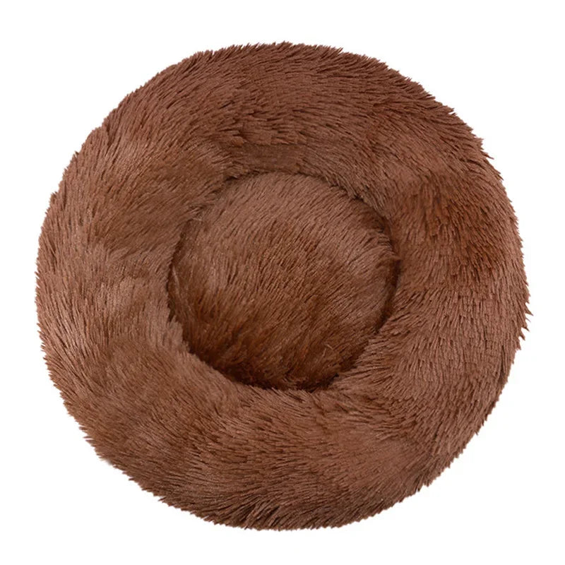 Round Plush Pet Bed – Soft & Warm for Dogs and Cats