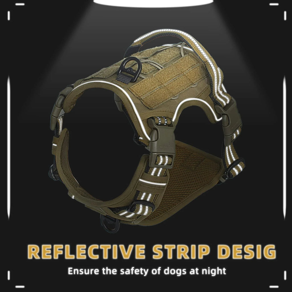 Tactical Dog Harness – No-Pull MOLLE Vest for Medium & Large Dogs
