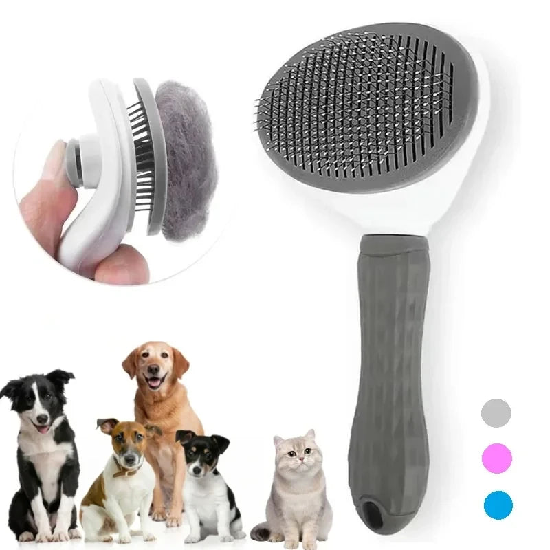 Self-Cleaning Pet Brush & Dematting Comb – For Dogs & Cats