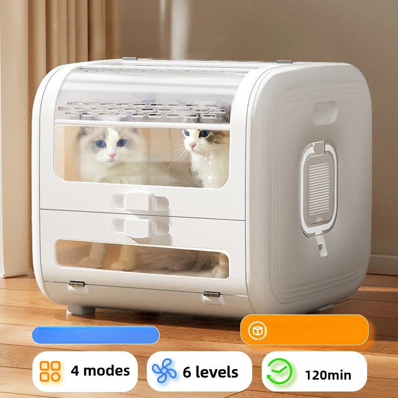 Smart Pet Drying Box – Low Noise Hair Dryer with Sterilisation & Timer for Cats & Dogs
