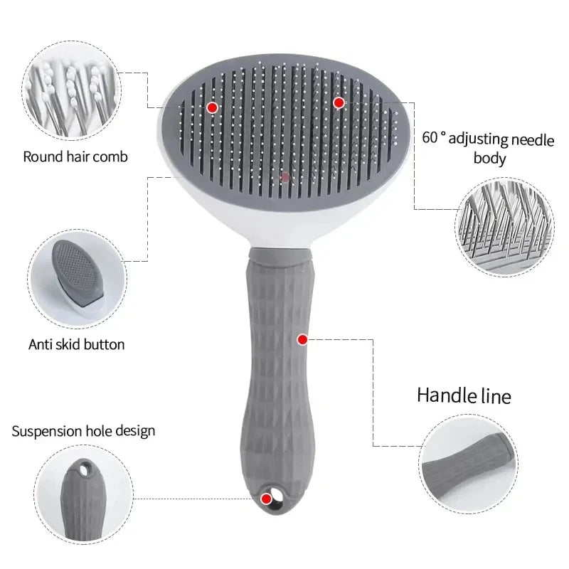 Self-Cleaning Pet Brush & Dematting Comb – For Dogs & Cats