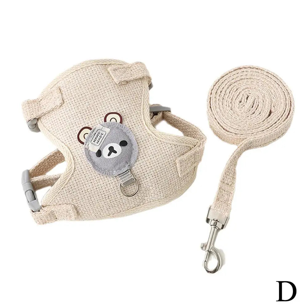 Undershirt Style Pet Harness & Leash – Adjustable Vest for Cats & Small Dogs