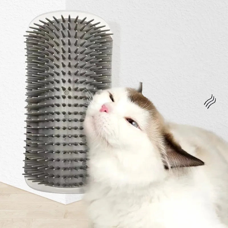 Cat Corner Massage Brush – Self-Grooming Scratcher with Hair Removal Comb