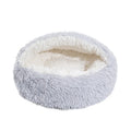 Winter Warm Shell-Shape Cat Bed – Plush Semi-Enclosed Pet Nest