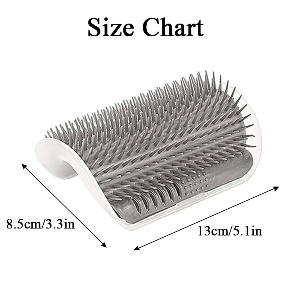 Cat Corner Massage Brush – Self-Grooming Scratcher with Hair Removal Comb