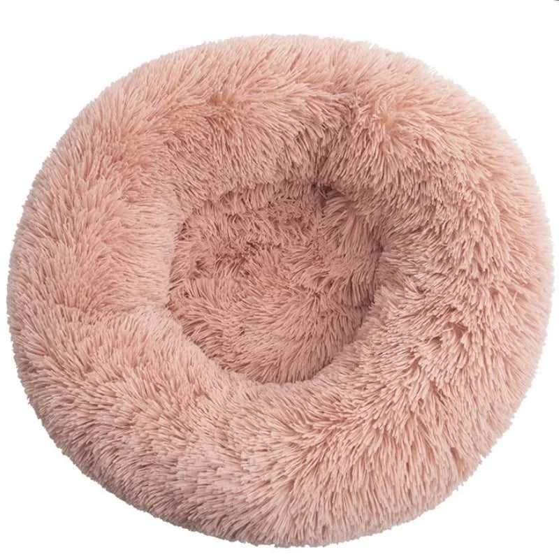 Round Plush Pet Bed – Soft & Warm for Dogs and Cats