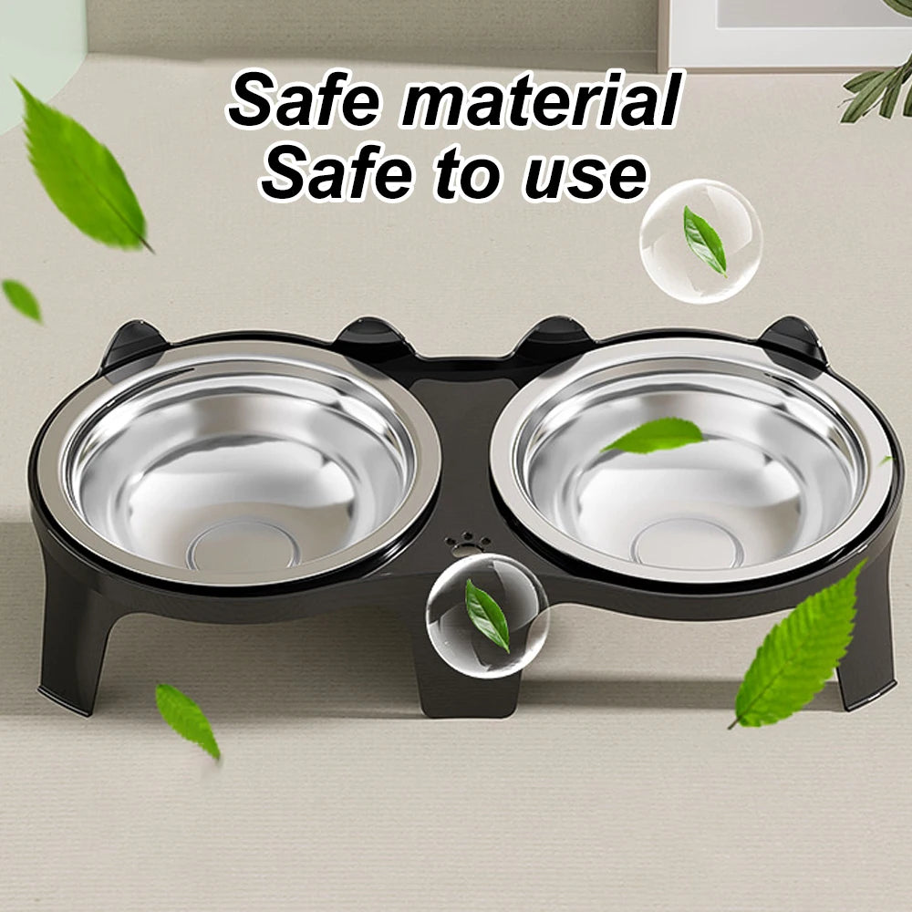 Stainless Steel Pet Food & Water Bowl – Anti-Tip Design