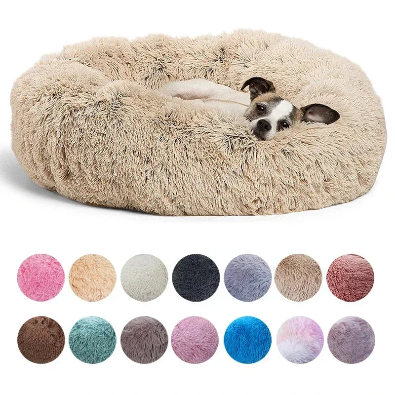 Round Plush Pet Bed – Soft & Warm for Dogs and Cats