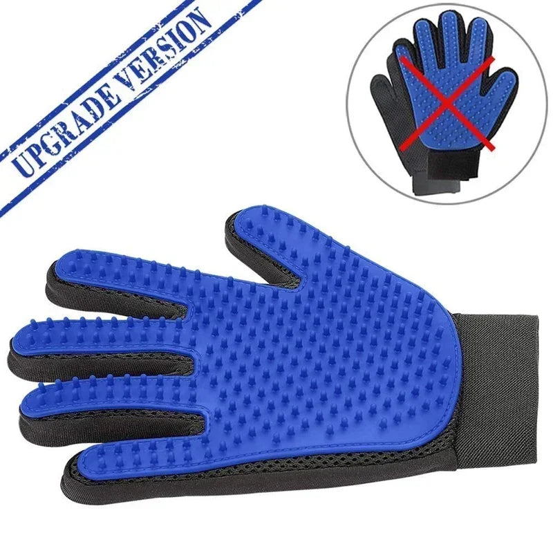 Silicone Pet Grooming Gloves – Gentle Hair Removal for Dogs & Cats