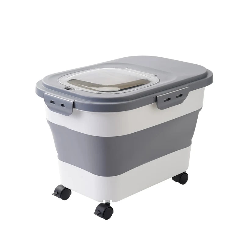 Large Collapsible Pet Food Storage Container – Airtight & Space-Saving