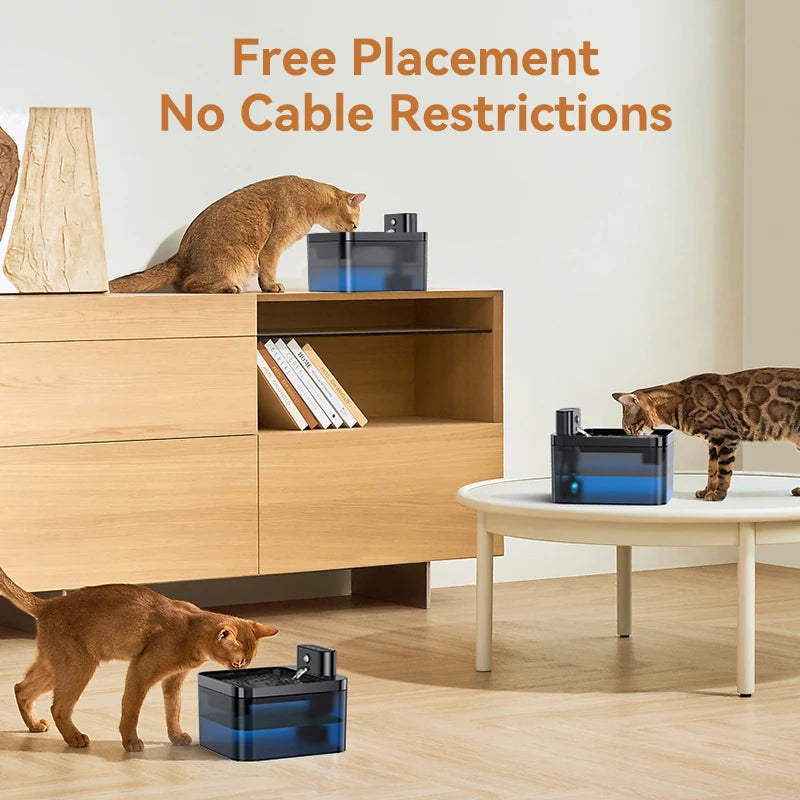 ROJECO Wireless Cat Water Fountain – 2600mAh Smart Infrared Sensor