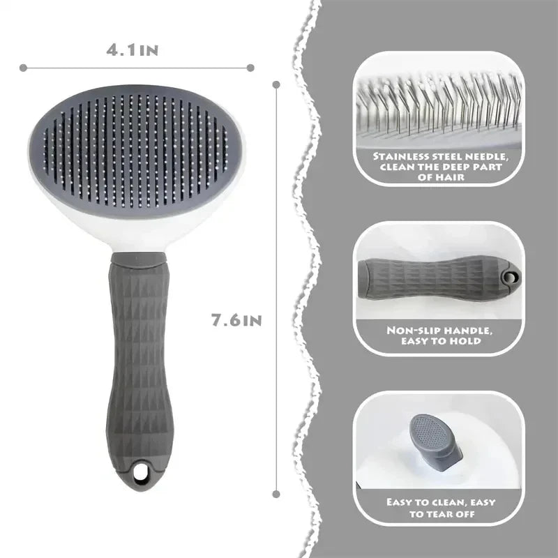 Self-Cleaning Pet Brush & Dematting Comb – For Dogs & Cats