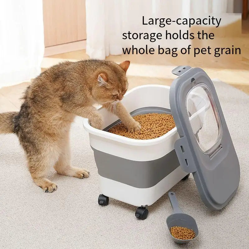 Collapsible Pet Food Storage Container – Airtight & Foldable