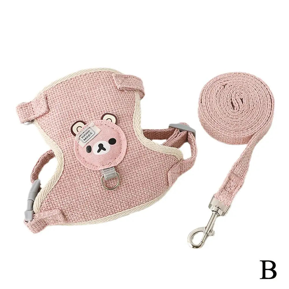 Undershirt Style Pet Harness & Leash – Adjustable Vest for Cats & Small Dogs