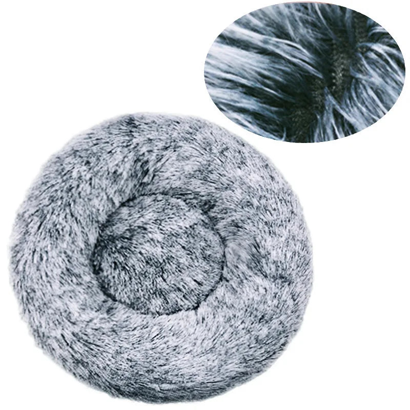 Round Plush Pet Bed – Soft & Warm for Dogs and Cats