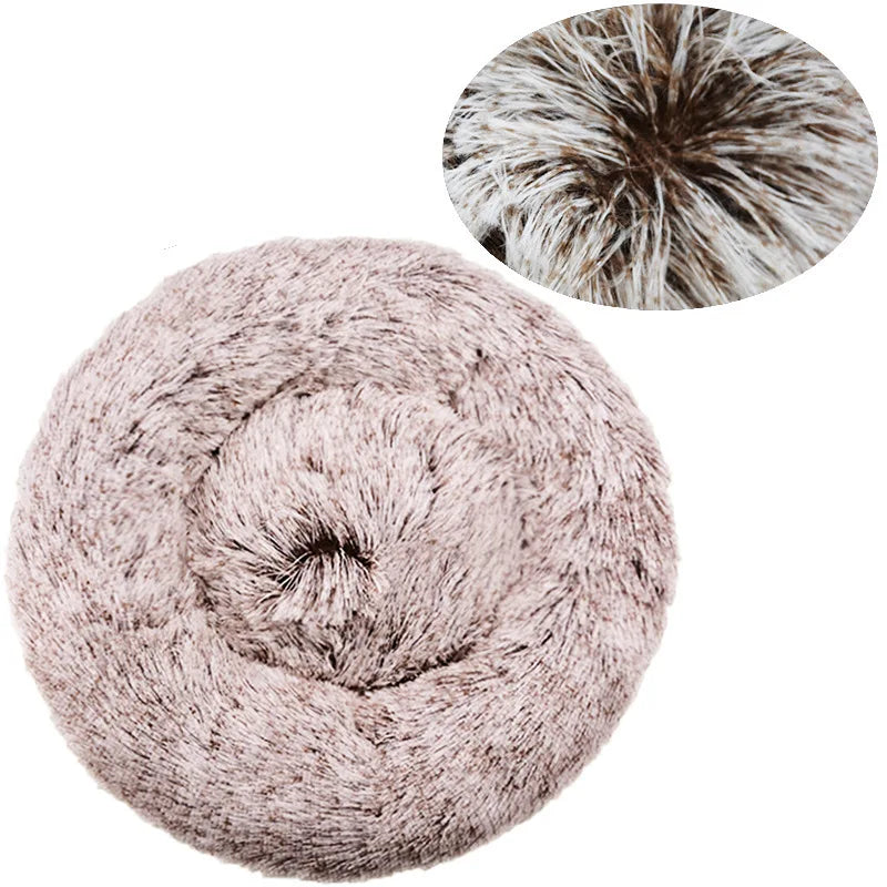Round Plush Pet Bed – Soft & Warm for Dogs and Cats