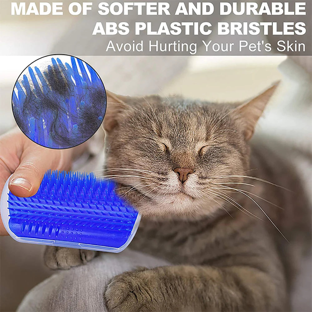 Cat Corner Massage Brush – Self-Grooming Scratcher with Hair Removal Comb