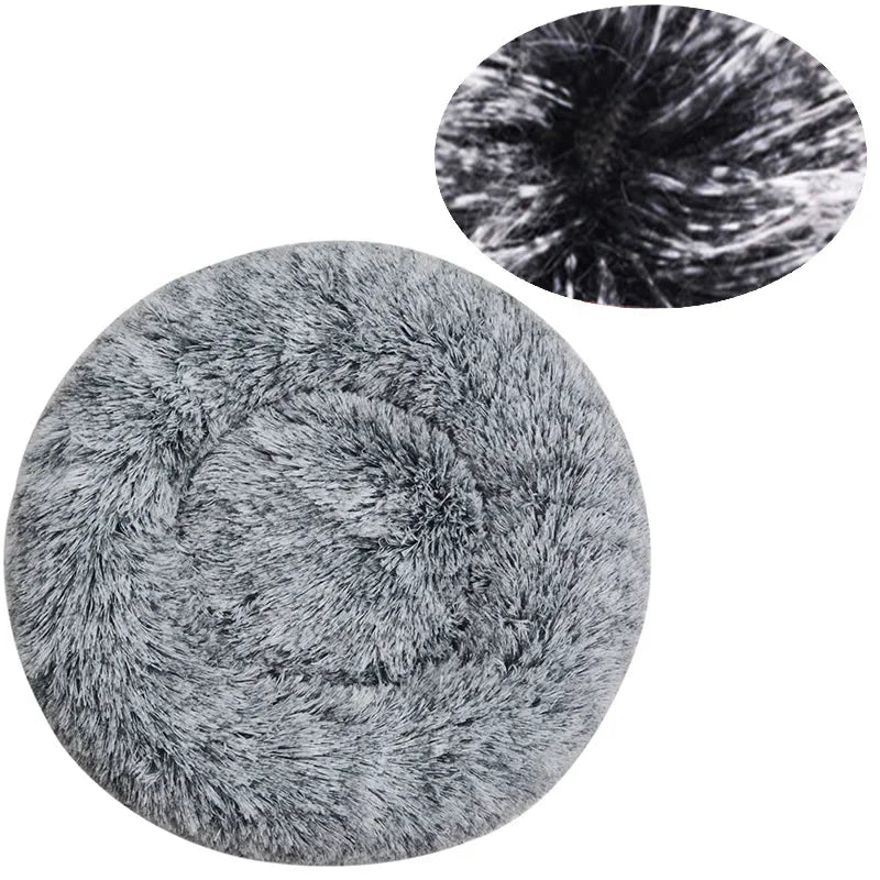 Round Plush Pet Bed – Soft & Warm for Dogs and Cats