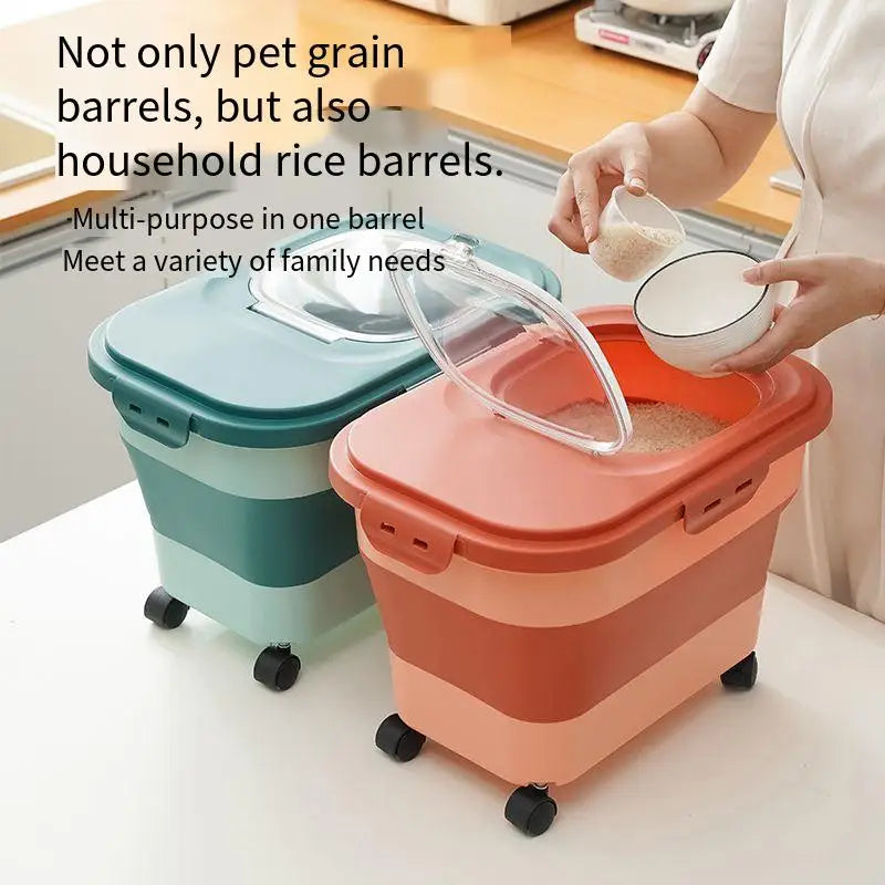 Collapsible Pet Food Storage Container – Airtight & Foldable