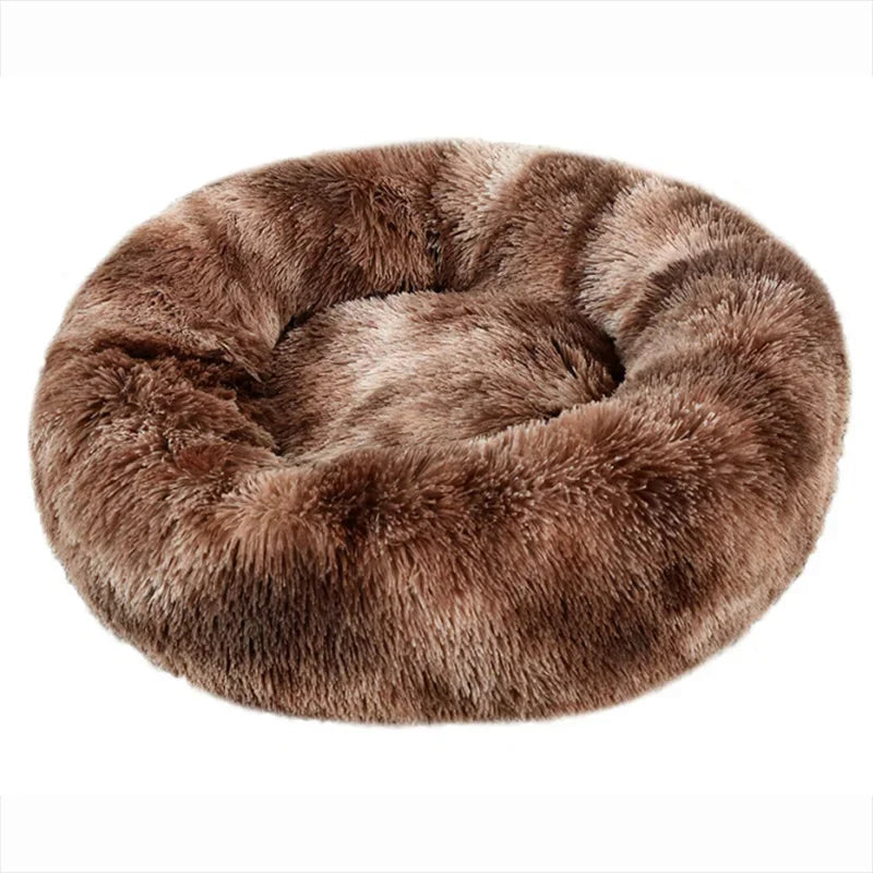 Round Plush Pet Bed – Soft & Warm for Dogs and Cats