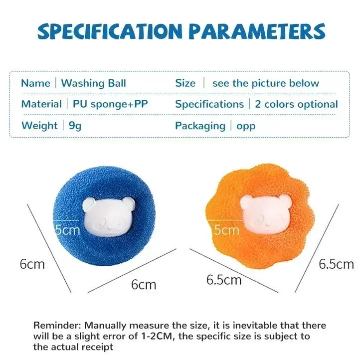 Reusable Pet Hair Collector Laundry Balls – Removes Fur in the Wash