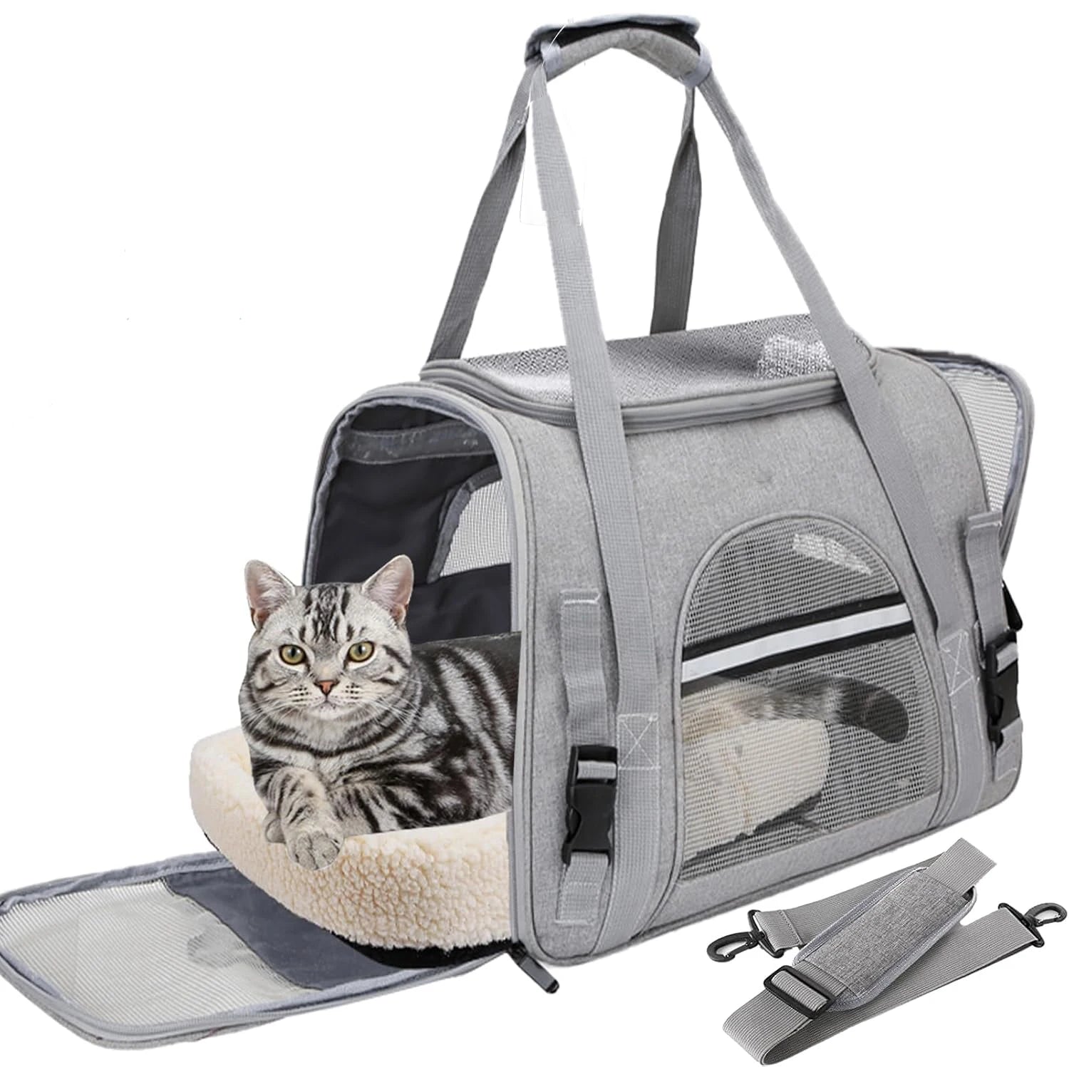 Airline-Approved Pet Carrier Bag – Soft Sided with Mat for Cats & Dogs up to 20lbs