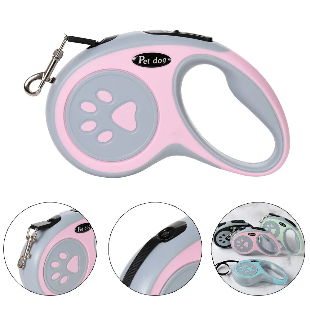 Nylon Retractable Pet Leash – 3M & 5M for Dogs & Cats
