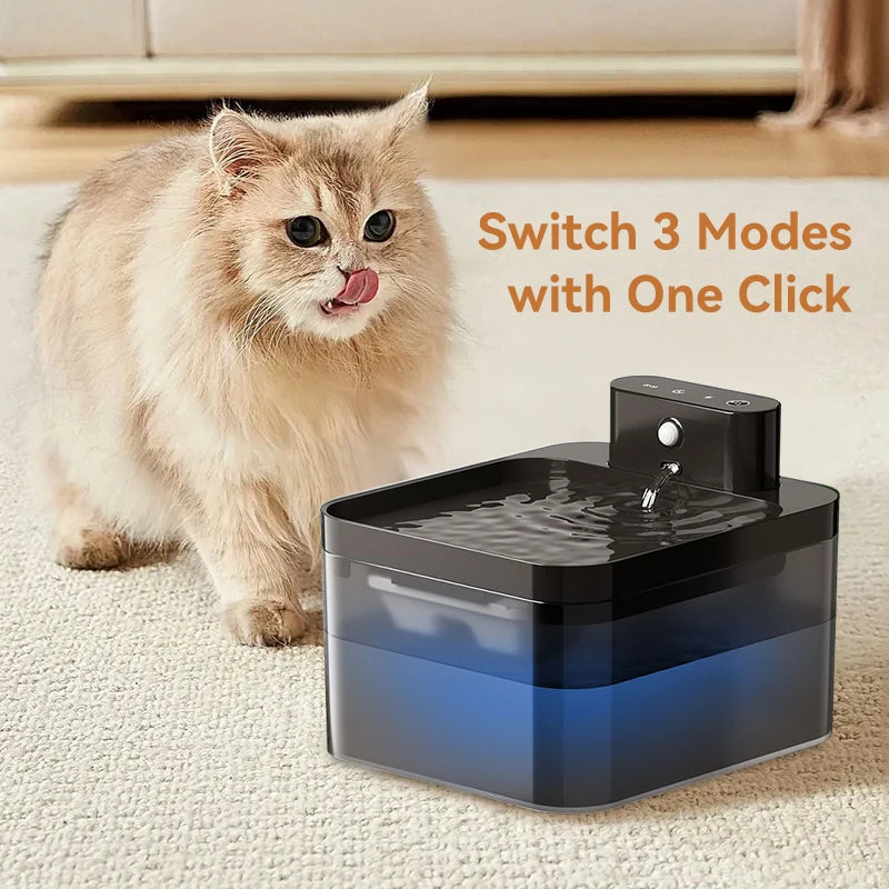 ROJECO Wireless Cat Water Fountain – 2600mAh Smart Infrared Sensor