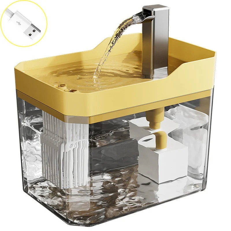 USB Cat Water Fountain – Transparent Auto Filter with Anti-Dry Protection