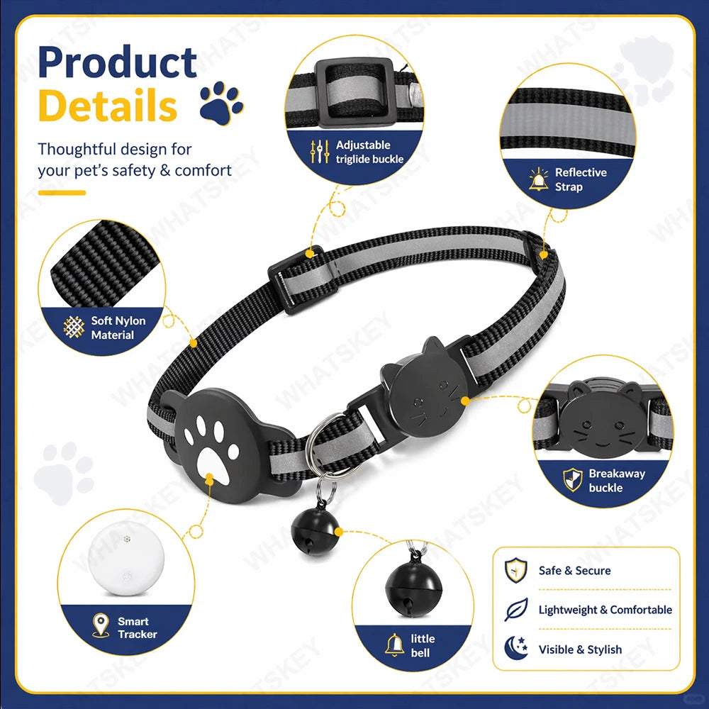 Adjustable Pet GPS Tracker Collar – Compatible with Google Find My