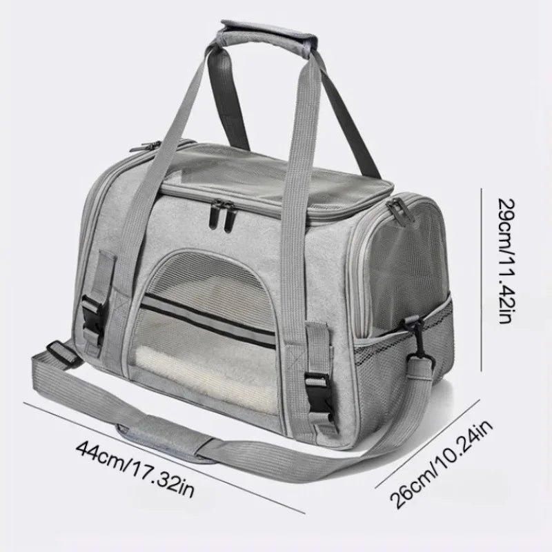 Portable Pet Carrier Backpack – Breathable Foldable Shoulder Bag for Cats & Dogs