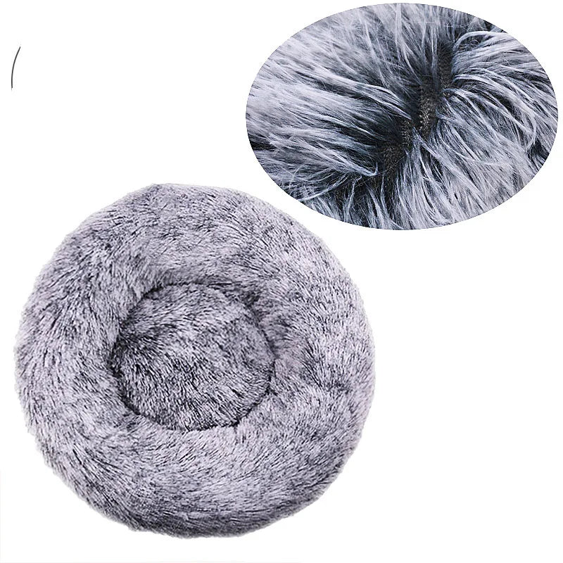 Round Plush Pet Bed – Soft & Warm for Dogs and Cats
