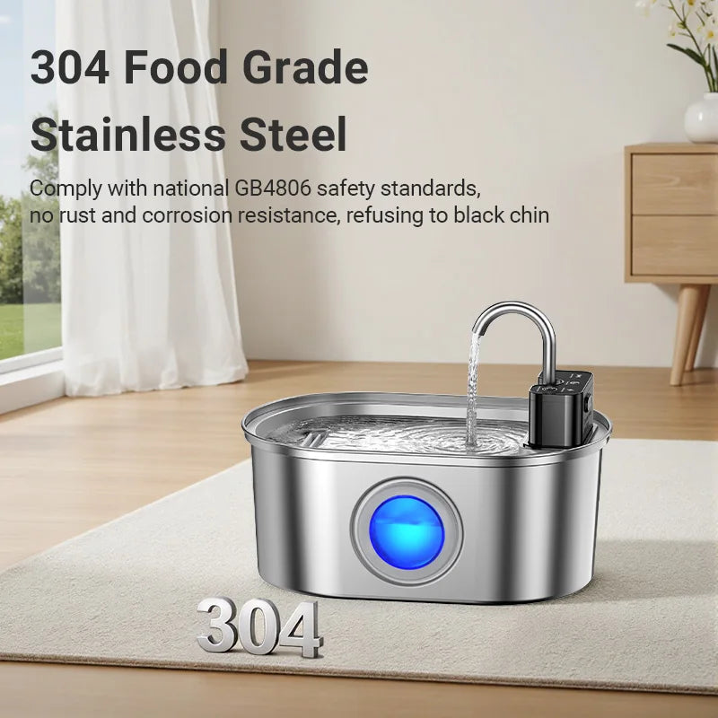 AquaSteel Wireless Smart Pet Fountain